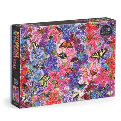 Troy Litten Butterflies in the Sweet Peas 1000 Piece Puzzle 1