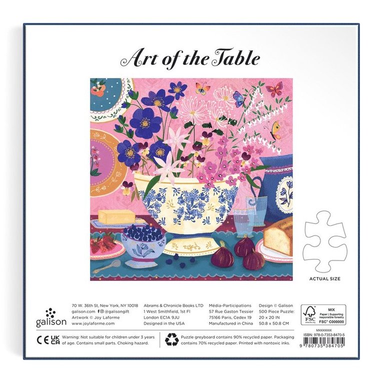 Galison - Pussel 500 bitar folierade Art of the Table, Pussel