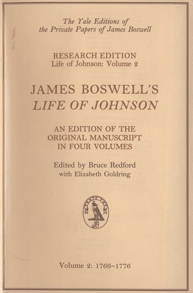 James Boswell's &quot;Life of Johnson&quot;: v. 2 1766-1776 1