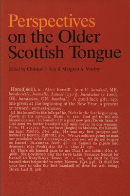 bokomslag Perspectives on the Older Scottish Tongue