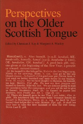 Perspectives on the Older Scottish Tongue 1