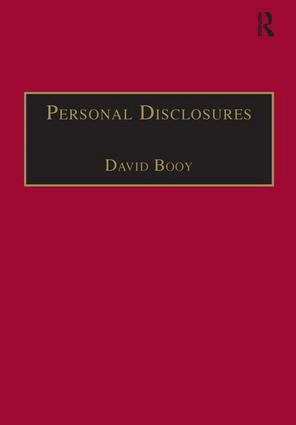 David Booy - Personal Disclosures, Inbunden