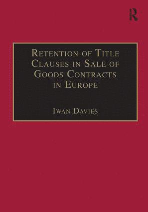 bokomslag Retention of Title Clauses in Sale of Goods Contracts in Europe