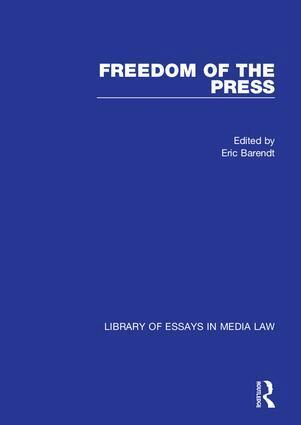 Eric Barendt - Freedom of the Press, Inbunden