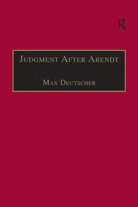 bokomslag Judgment After Arendt