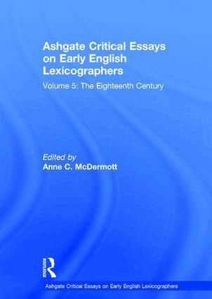 Anne C. McDermott - Ashgate Critical Essays on Early English Lexicographers, Inbunden