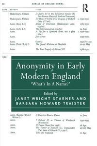 bokomslag Anonymity in Early Modern England