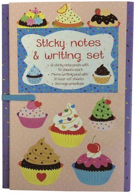 bokomslag Sticky Notes and Writing Set: Cupcakes: Fabulous Wallet-Style Folder Containing 13 Sticky Notepads, a Tear-Off Writing Pad, and Storage Envelope.