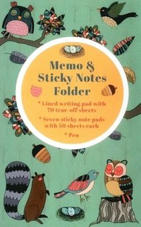 bokomslag Memo & Sticky Notes Folder: Woodland Creatures: Small Folder Containing 7 Sticky Notepads, a Tear-Off Lined Writing Pad, and Gel Pen.