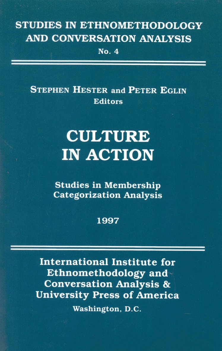 Stephen Hester, Peter Eglin - Culture in Action, Häftad