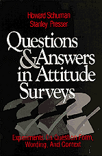 Howard W. Schuman, Stanley Presser - Questions and Answers in Attitude Surveys, Häftad