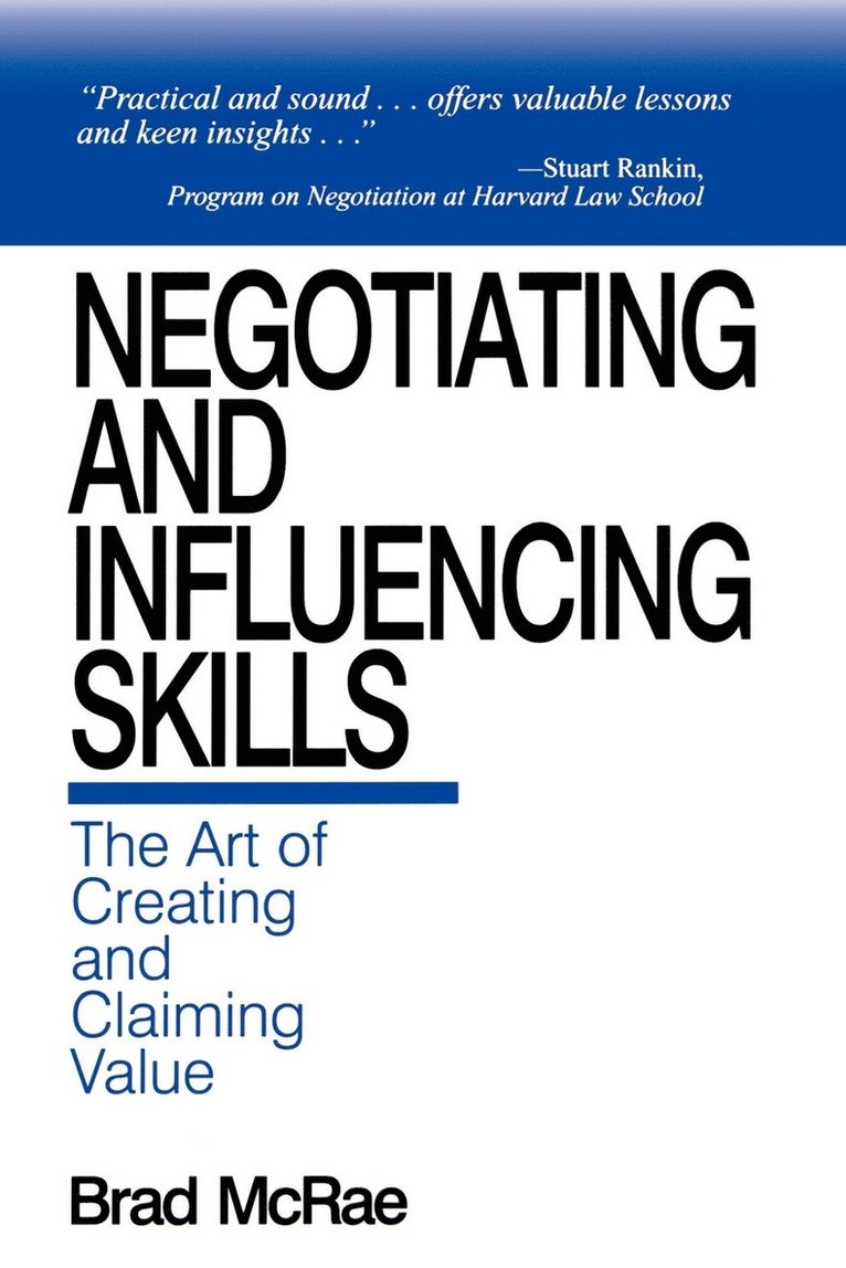 Brad McRae, Bradley C. McRae - Negotiating and Influencing Skills, Häftad