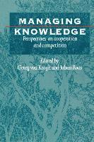 Georg von Krogh, Johan Roos, Georg Von Krogh, Georg von Krogh - Managing Knowledge, Häftad