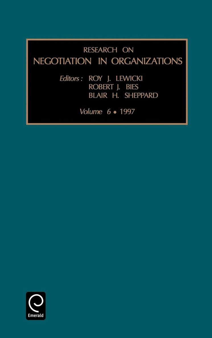 Research on Negotiation in Organizations