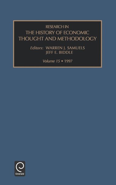 bokomslag Research in the History of Economic Thought and Methodology