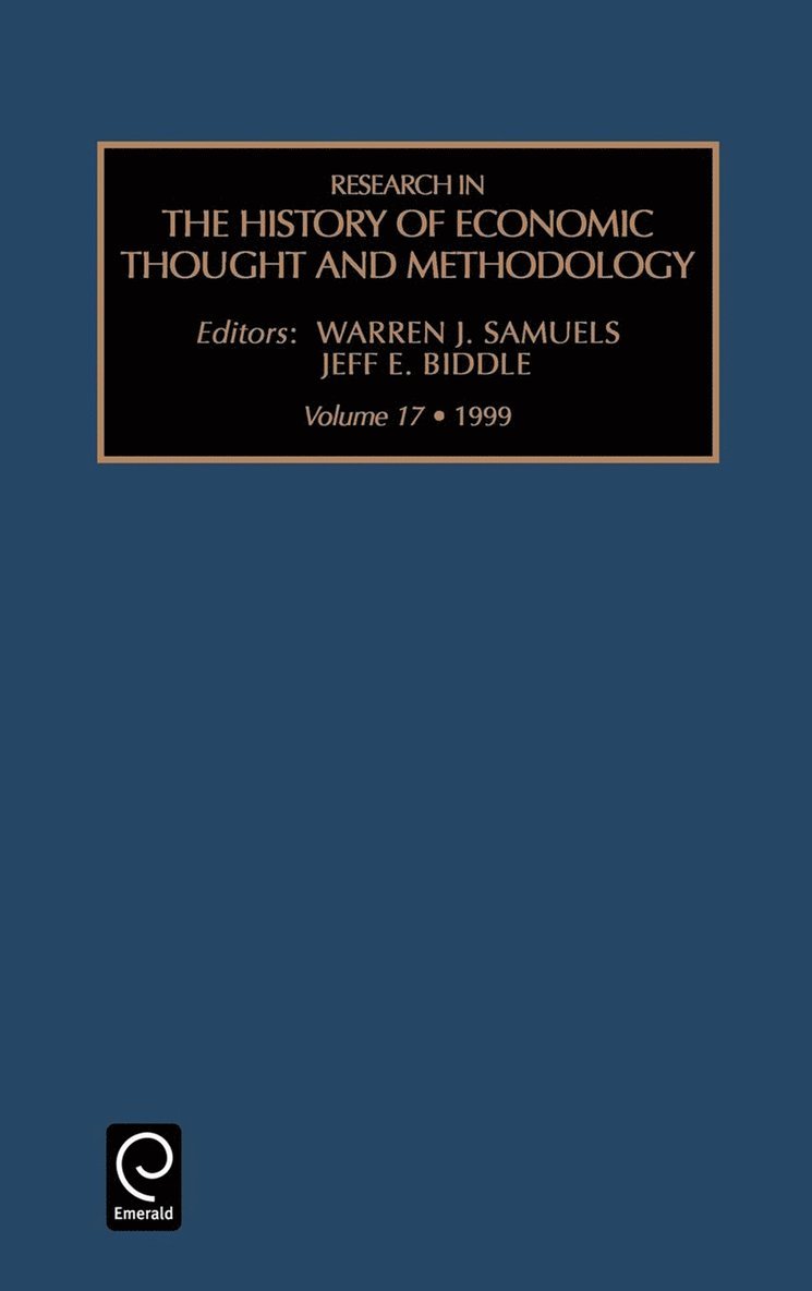 Research in the History of Economic Thought and Methodology