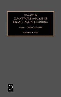 bokomslag Advances in Quantitative Analysis of Finance and Accounting