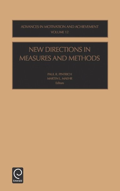 P.R. Pintrich, M.L. Maehr - New Directions in Measures and Methods, Inbunden