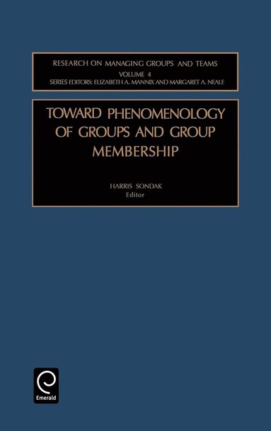 bokomslag Toward Phenomenology of Groups and Group Membership