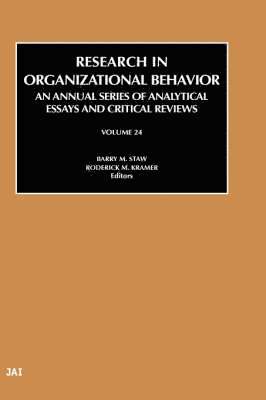 Staw, Barry Staw, Roderick M Kramer - Research in Organizational Behavior, Inbunden