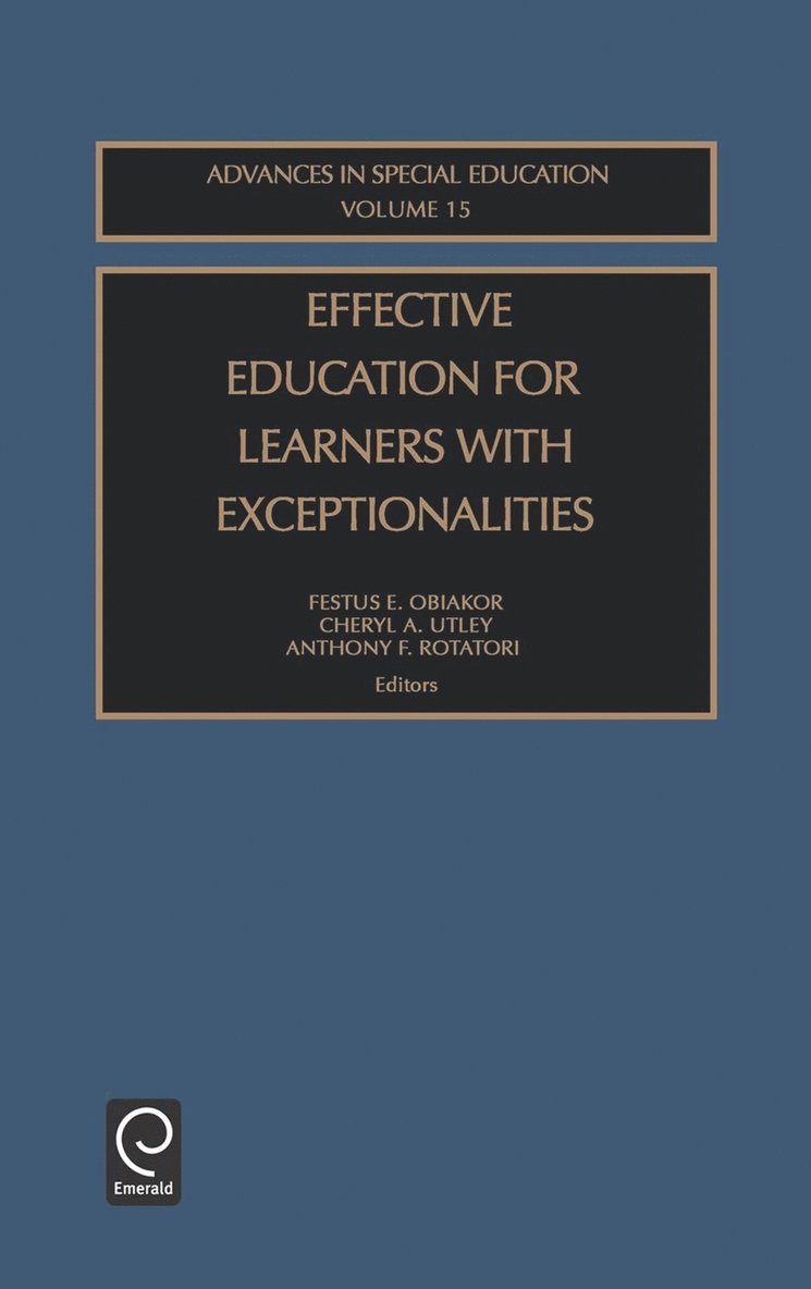 Effective Education for Learners with Exceptionalities 1