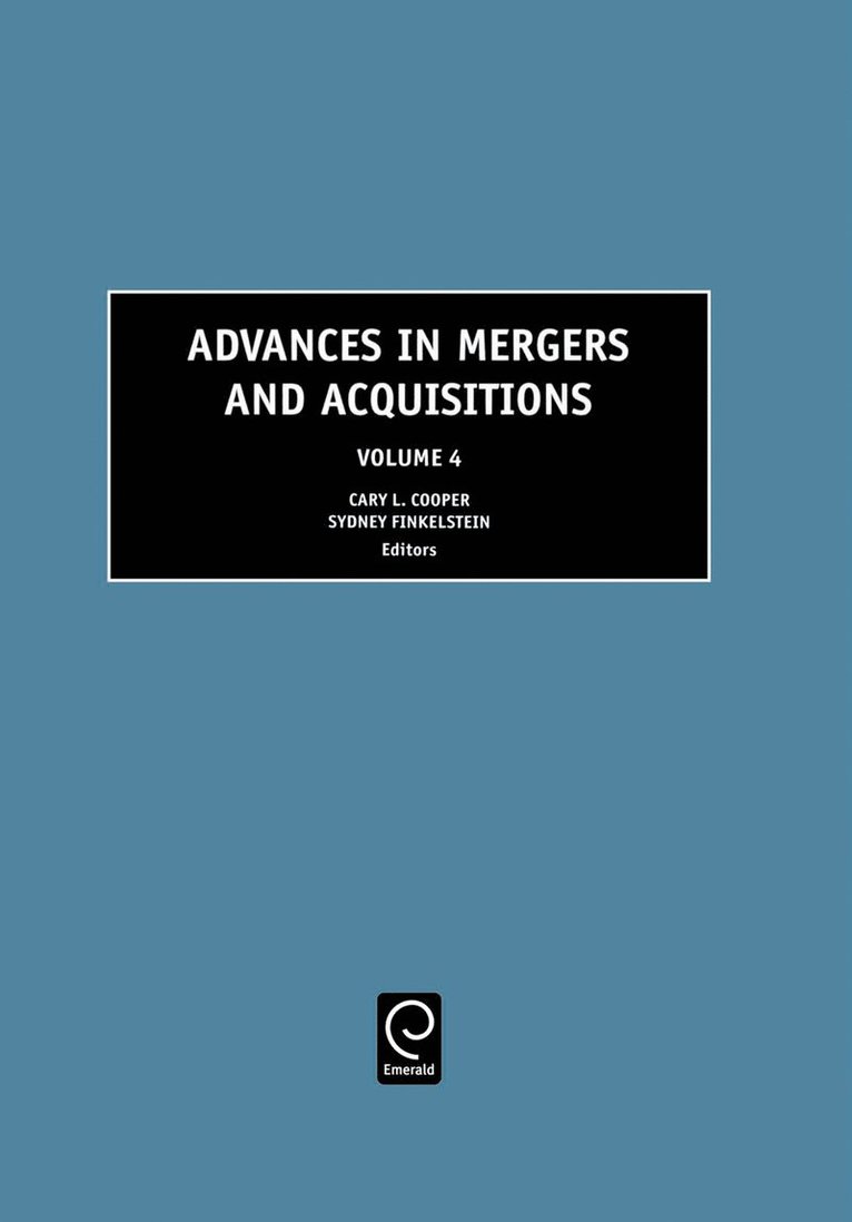 Cary L. Cooper, Sydney Finkelstein - Advances in Mergers and Acquisitions, Inbunden
