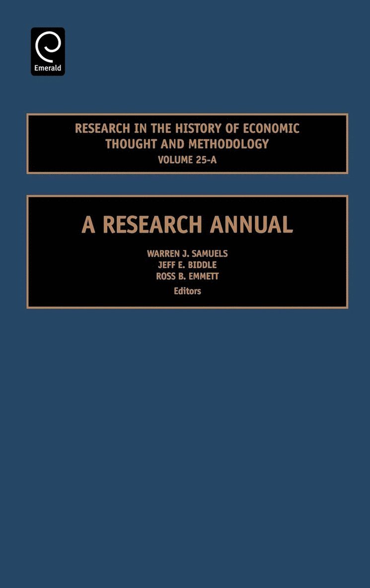 Research in the History of Economic Thought and Methodology 1