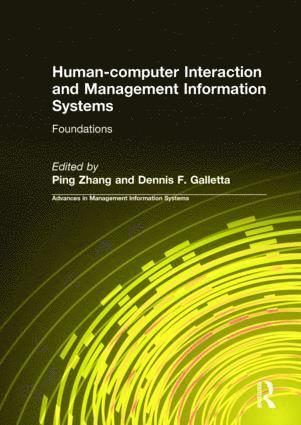 Human-computer Interaction and Management Information Systems: Foundations 1