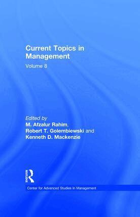 Robert Golembiewski - Current Topics in Management, Inbunden