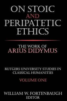David Riesman - On Stoic and Peripatetic Ethics, Häftad