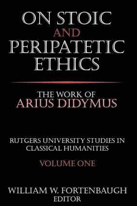 bokomslag On Stoic and Peripatetic Ethics