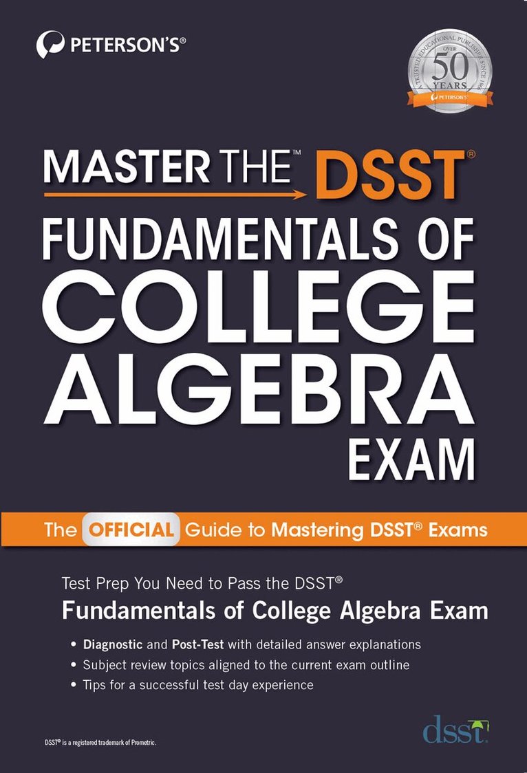 Peterson's - Master the DSST Fundamentals of College Algebra Exam, Häftad. Tillgänglighet: Lägg i varukorg