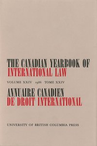 bokomslag Canadian Yearbook of International Law, Vol. 24, 1986