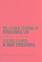 bokomslag The Canadian Yearbook of International Law, Vol. 27, 1989