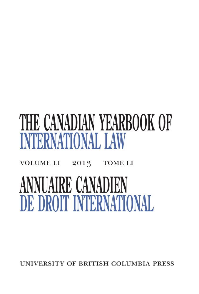Canadian Yearbook of International Law, Vol. 51 1