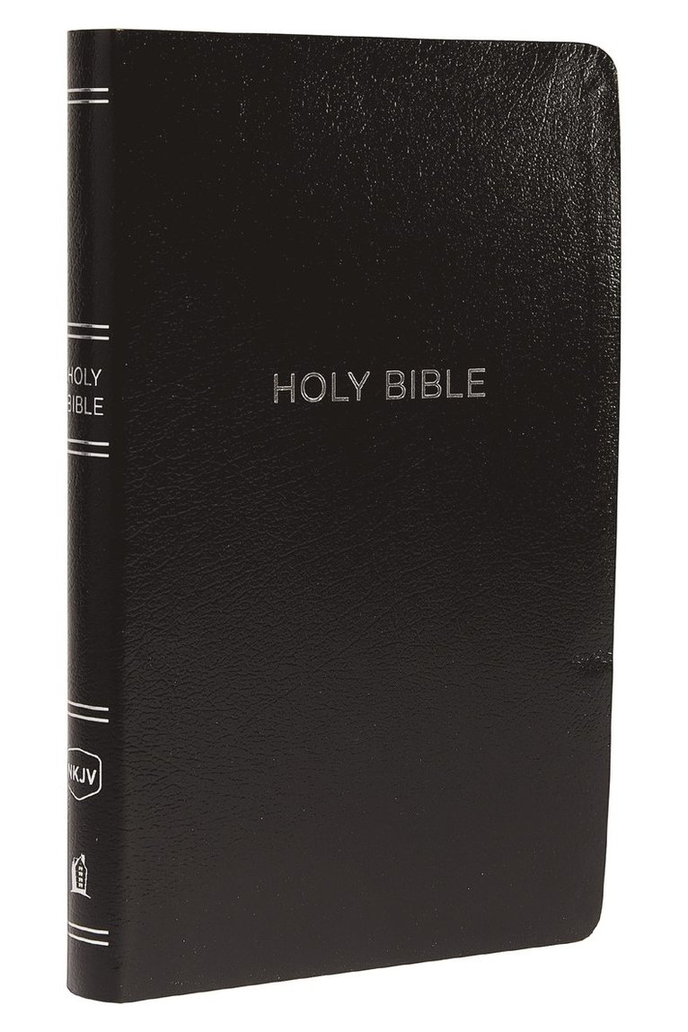 NKJV, Thinline Reference Bible, Leather-Look, Black, Red Letter, Comfort Print 1