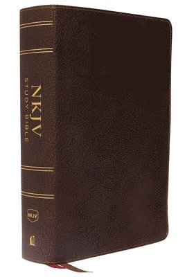 bokomslag NKJV Study Bible, Premium Calfskin Leather, Brown, Full-Color, Thumb Indexed, Comfort Print