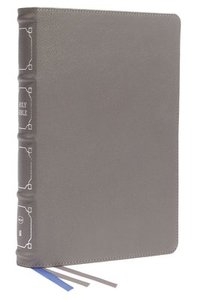 bokomslag NKJV, Reference Bible, Classic Verse-by-Verse, Center-Column, Genuine Leather, Gray, Red Letter, Thumb Indexed, Comfort Print