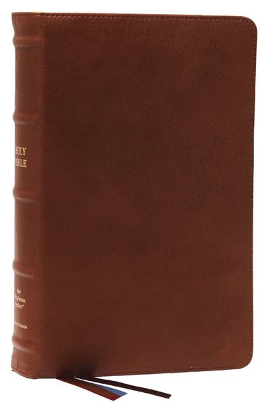 bokomslag NKJV, End-of-Verse Reference Bible, Personal Size Large Print, Premium Goatskin Leather, Brown, Premier Collection, Red Letter, Comfort Print