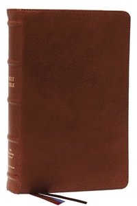 bokomslag NKJV, End-of-Verse Reference Bible, Personal Size Large Print, Premium Goatskin Leather, Brown, Premier Collection, Red Letter, Thumb Indexed, Comfort Print