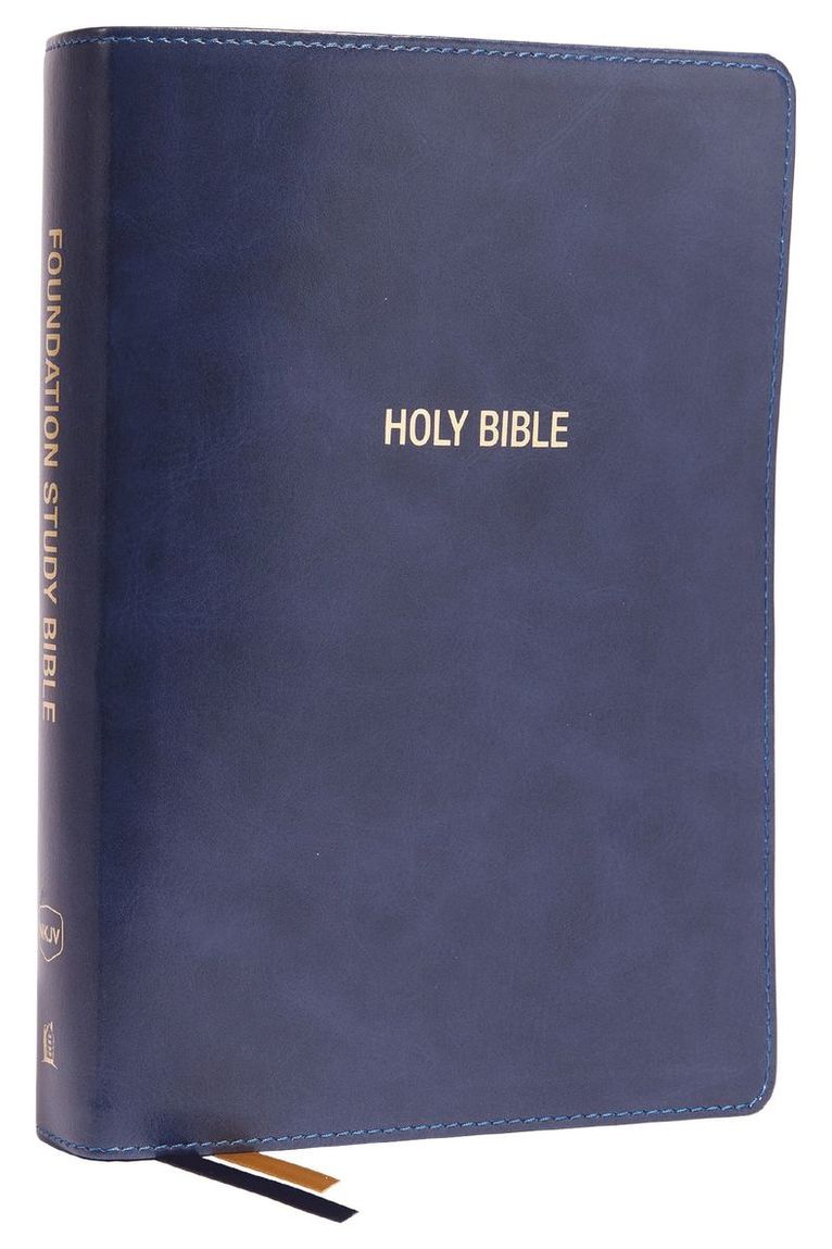 Thomas Nelson, Thomas Nelson - NKJV, Foundation Study Bible, Large Print, Leathersoft, Blue, Red Letter, Thumb Indexed, Comfort Print, Inbunden
