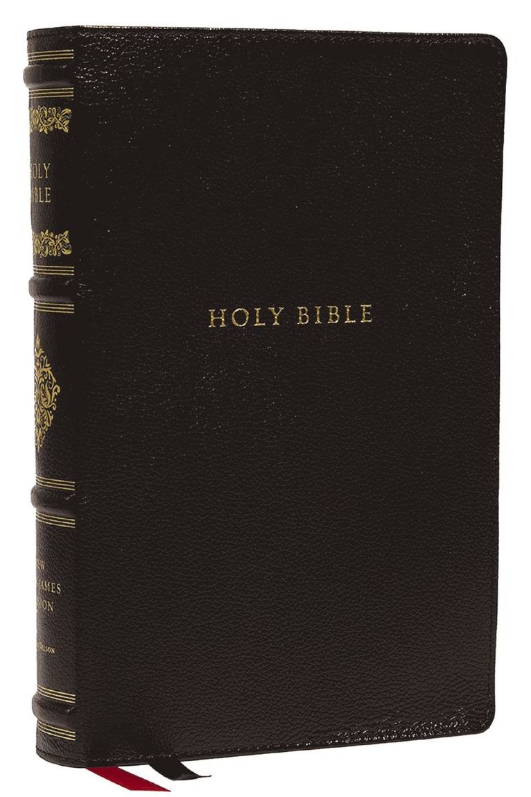 Thomas Nelson, Thomas Nelson - NKJV, Personal Size Reference Bible, Sovereign Collection, Genuine Leather, Black, Red Letter, Thumb Indexed, Comfort Print, Inbunden