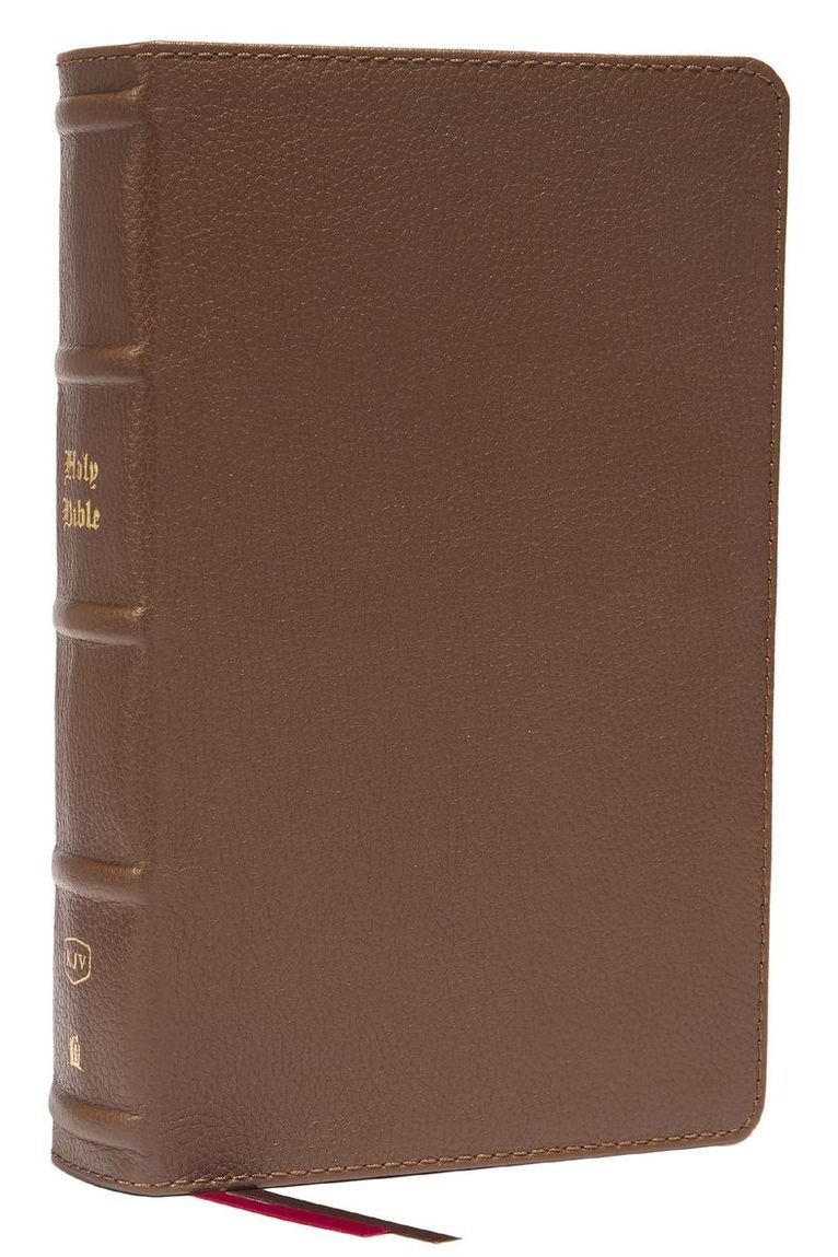 Thomas Nelson, Thomas Nelson - KJV Holy Bible: Large Print Single-Column with 43,000 End-of-Verse Cross References, Brown Genuine Leather, Personal Size, Red Letter, Comfort Print: King James Version, Inbunden