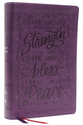 NKJV, Giant Print Center-Column Reference Bible, Verse Art Cover Collection, Leathersoft, Purple, Red Letter, Comfort Print 1