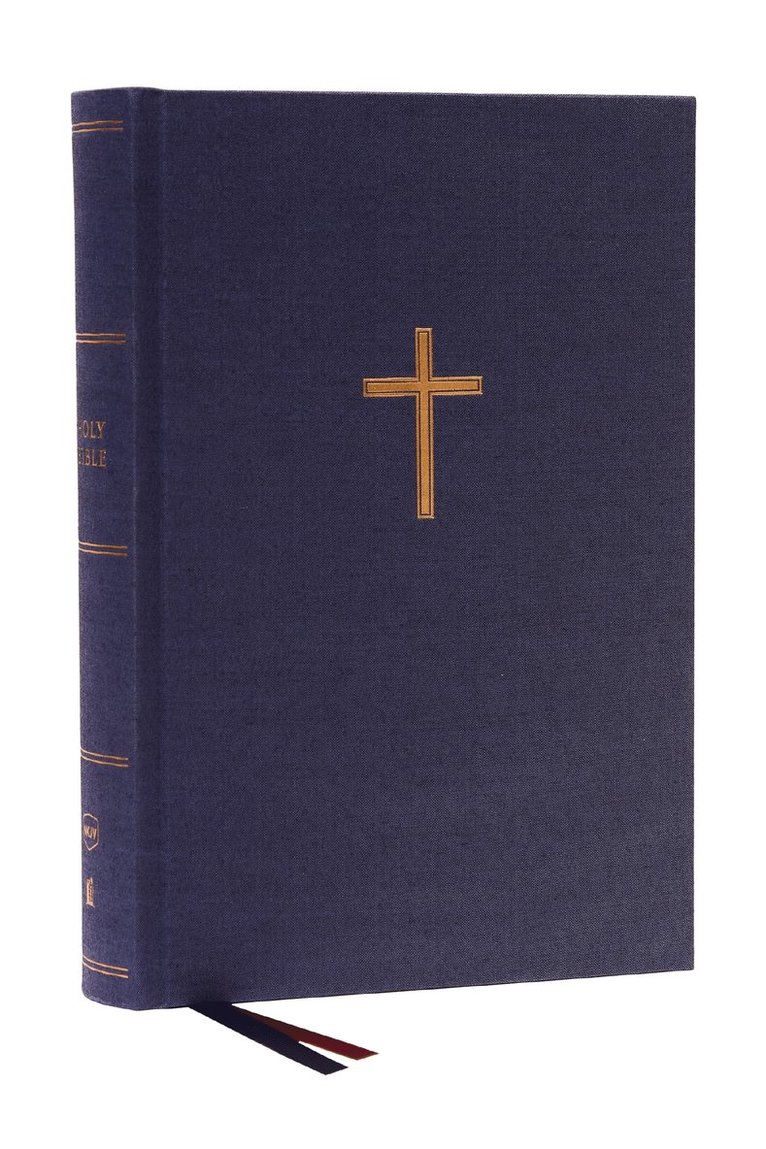 Thomas Nelson - NKJV, Single-Column Wide-Margin Reference Bible, Cloth over Board, Blue, Red Letter, Comfort Print, Inbunden