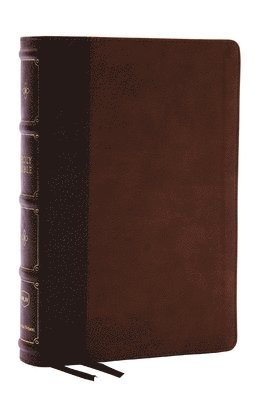 NKJV, Large Print Thinline Reference Bible, Blue Letter, Maclaren Series, Leathersoft, Brown, Comfort Print 1