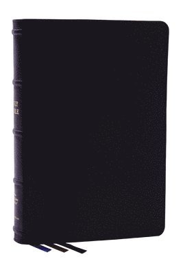 NKJV, Large Print Thinline Reference Bible, Blue Letter, Maclaren Series, Genuine Leather, Black, Comfort Print 1