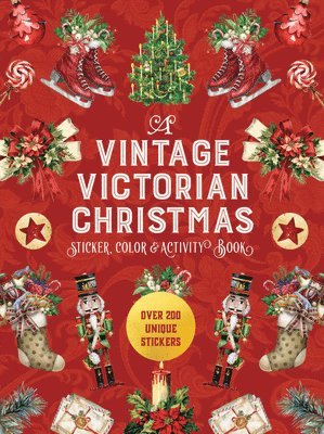 Vintage Victorian Christmas Sticker, Color & Activity Book 1