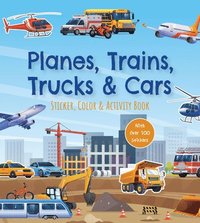 bokomslag Planes, Trains, Trucks & Cars Sticker, Color & Activity Book