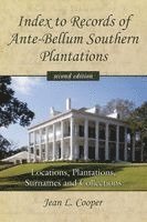 Jean L. Cooper - Index to Records of Ante-Bellum Southern Plantations, Häftad